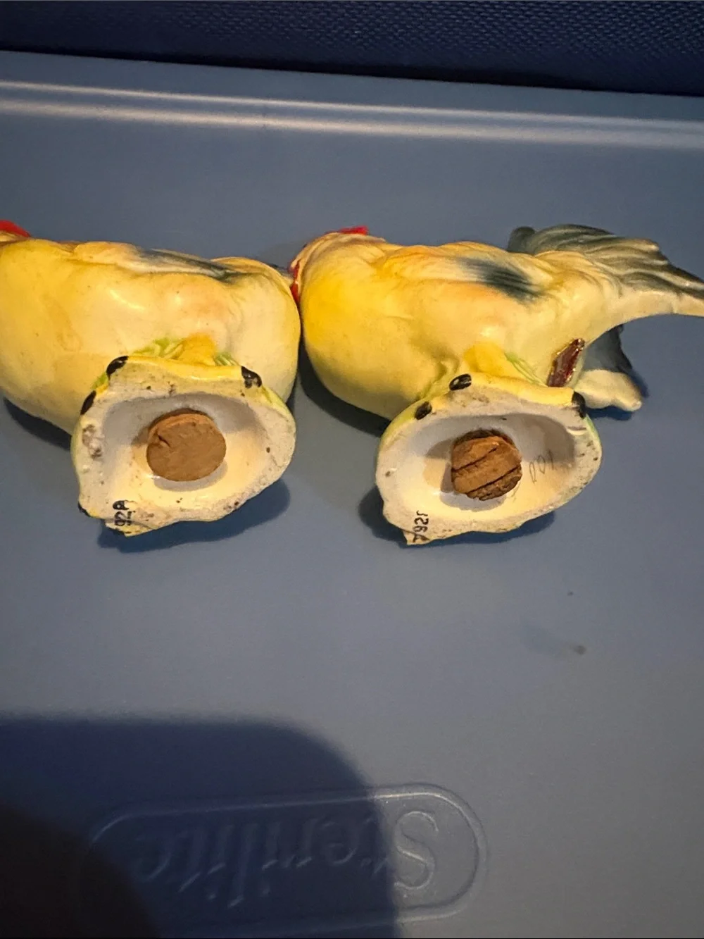 Yellow Ceramic Rooster & Hen salt and pepper set